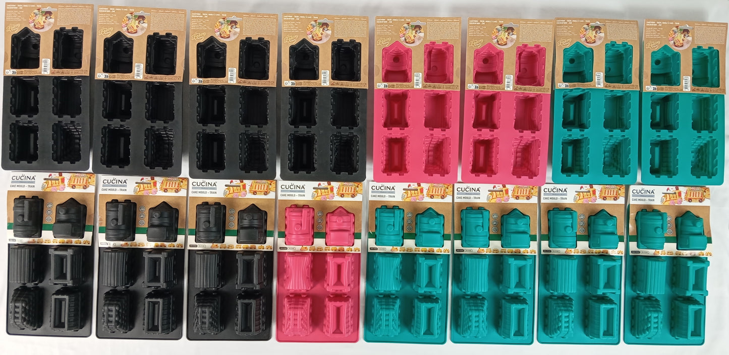 Lot de 16 Moules en silicone en forme de train pour gâteau ( 1.56 euro / pcs )