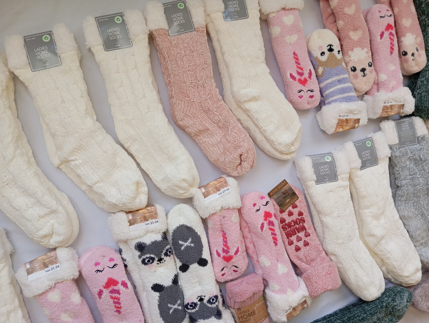 Lot de 28 Paires Chaussettes / chausson d'intérieur polaire doux Adulte / Enfant