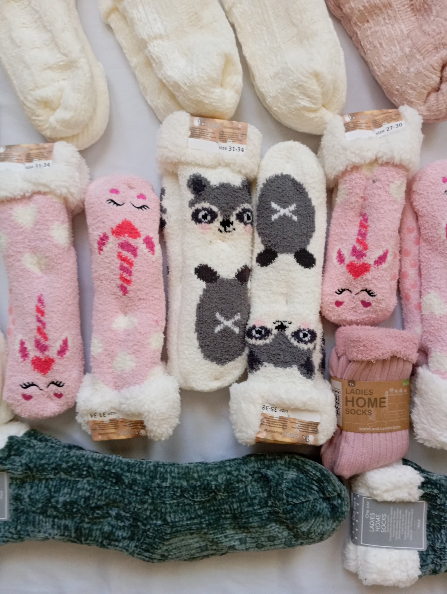 Lot de 28 Paires Chaussettes / chausson d'intérieur polaire doux Adulte / Enfant