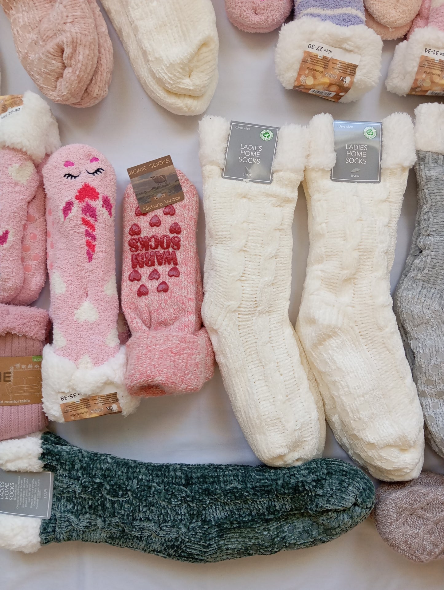 Lot de 28 Paires Chaussettes / chausson d'intérieur polaire doux Adulte / Enfant