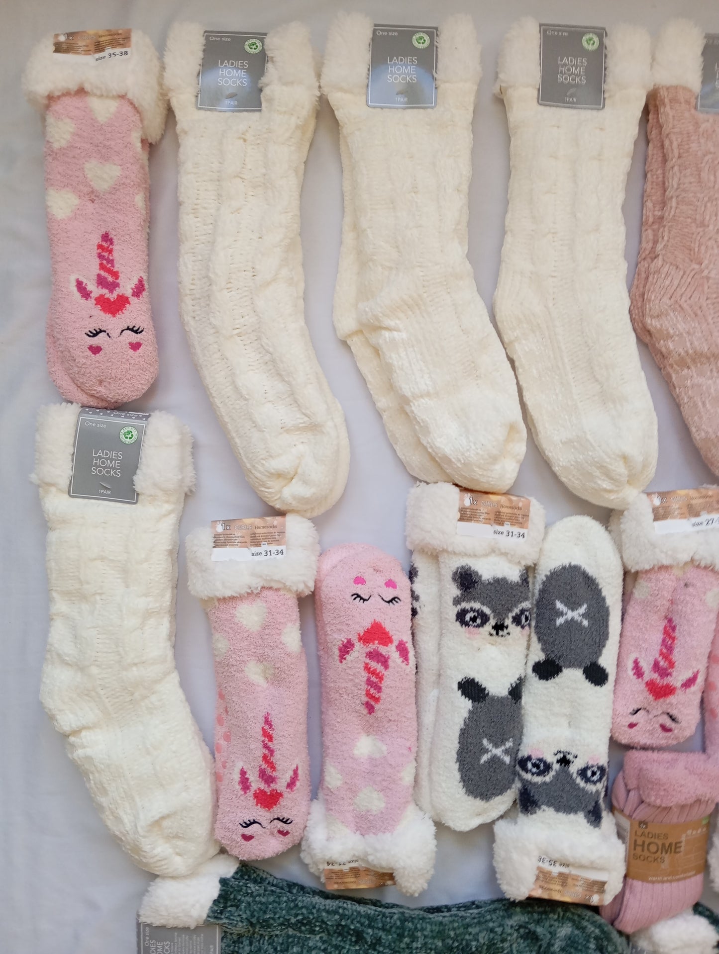 Lot de 28 Paires Chaussettes / chausson d'intérieur polaire doux Adulte / Enfant
