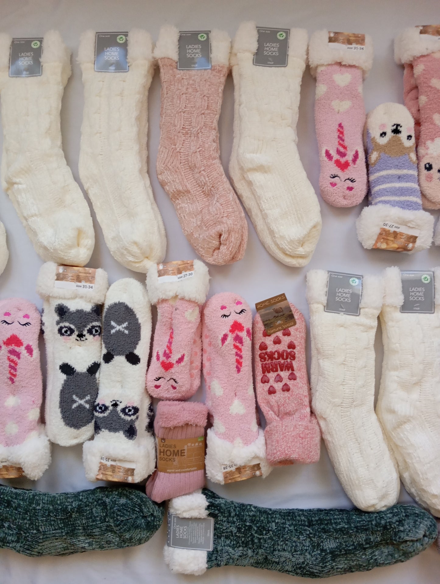Lot de 28 Paires Chaussettes / chausson d'intérieur polaire doux Adulte / Enfant