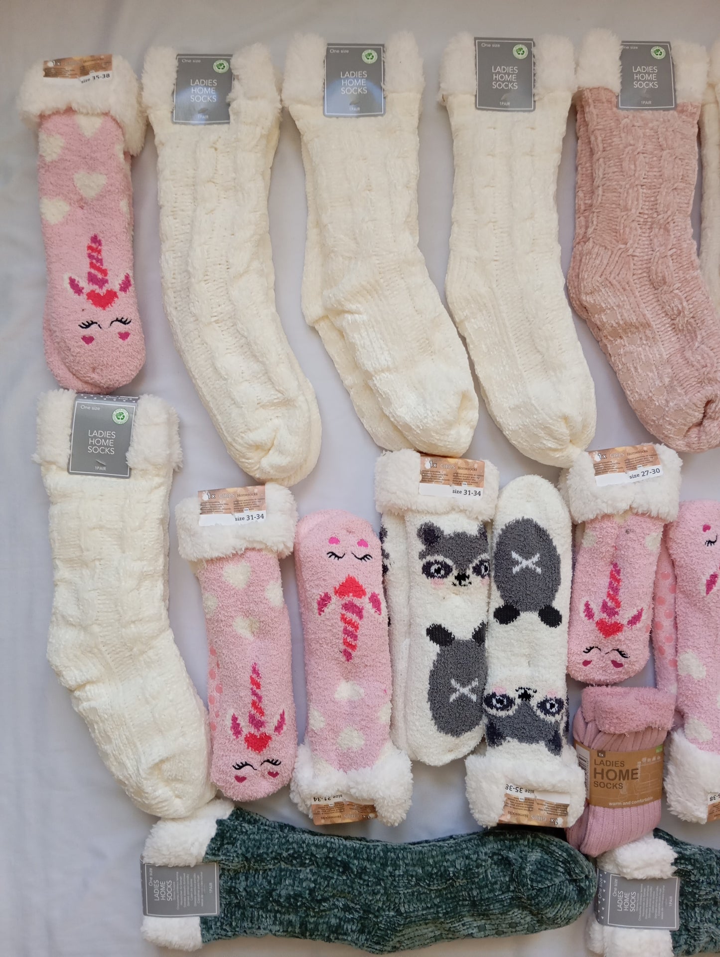 Lot de 28 Paires Chaussettes / chausson d'intérieur polaire doux Adulte / Enfant