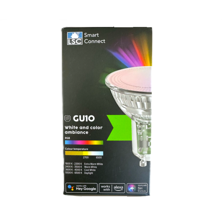 5 Ampoules / Spot connectées LSC Smart Connect Wifi Led GU10 RGB Dimmable