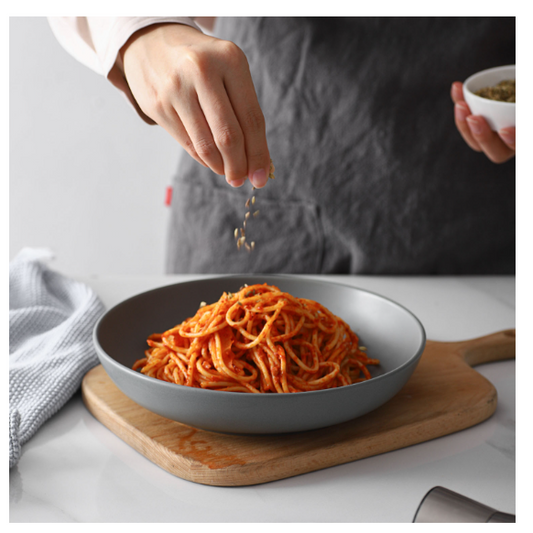 Assiette creuse en mélamine Grise ø 25 cm.