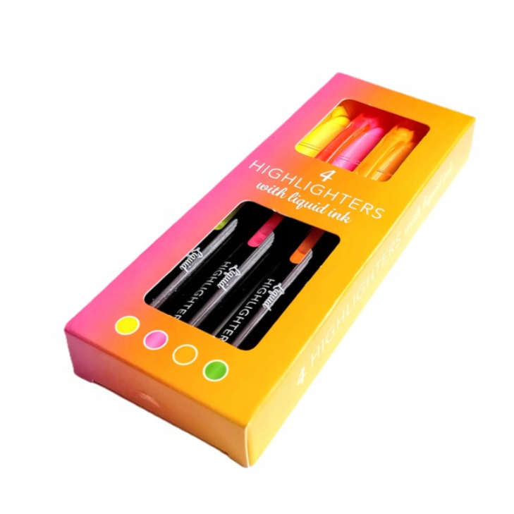 Boite de 4 SURIGNEURS NÉON À ENCRE LIQUIDE