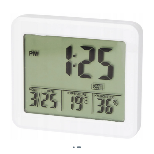 Thermomètre numérique avec horloge, hygromètre et station météo