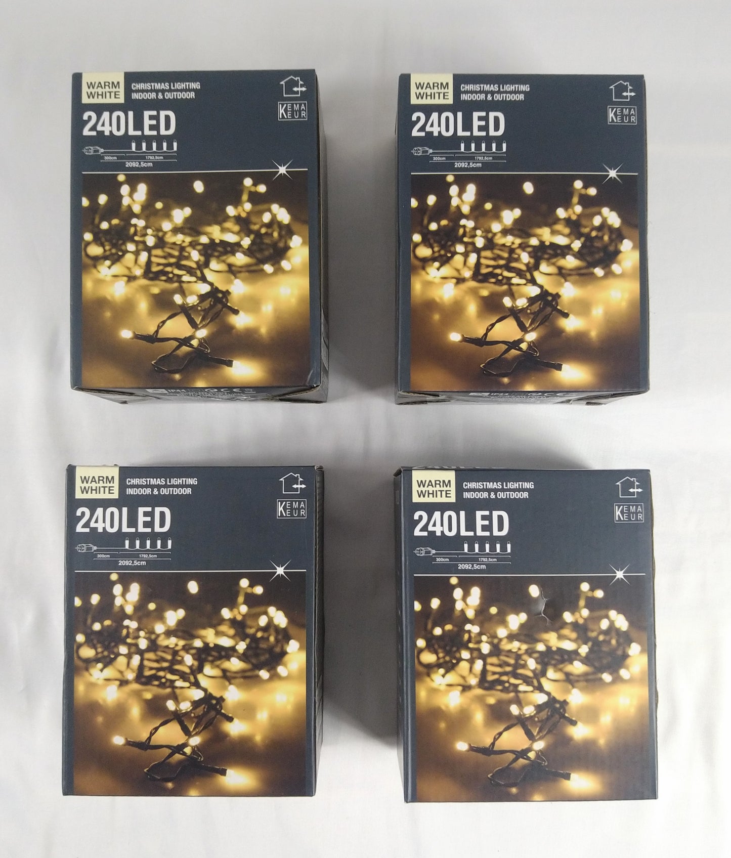 Lot de 4 Boites de guirlandes Electrique de 240 Led Blanche 2 Mètres intérieur / extérieur ( 5 euro / pcs )