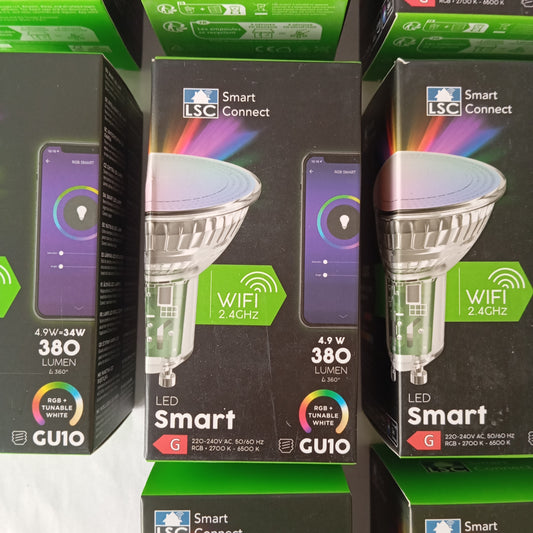 13 Ampoules / Spot connectées LSC Smart Connect Wifi Led GU10 RGB Dimmable