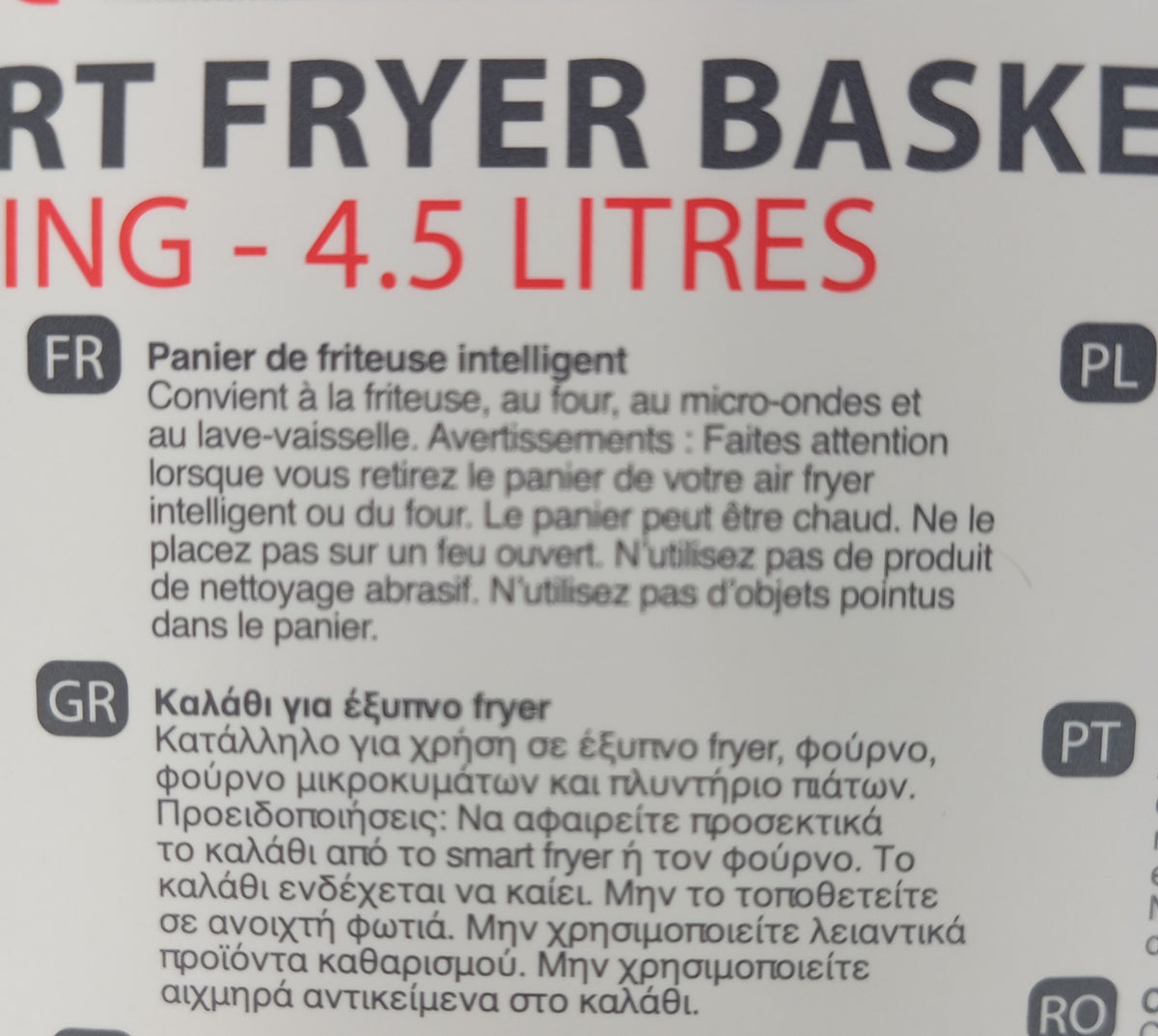 12 Paniers en silicone XL 4.5 L Air fryer - friteuse à air chaud