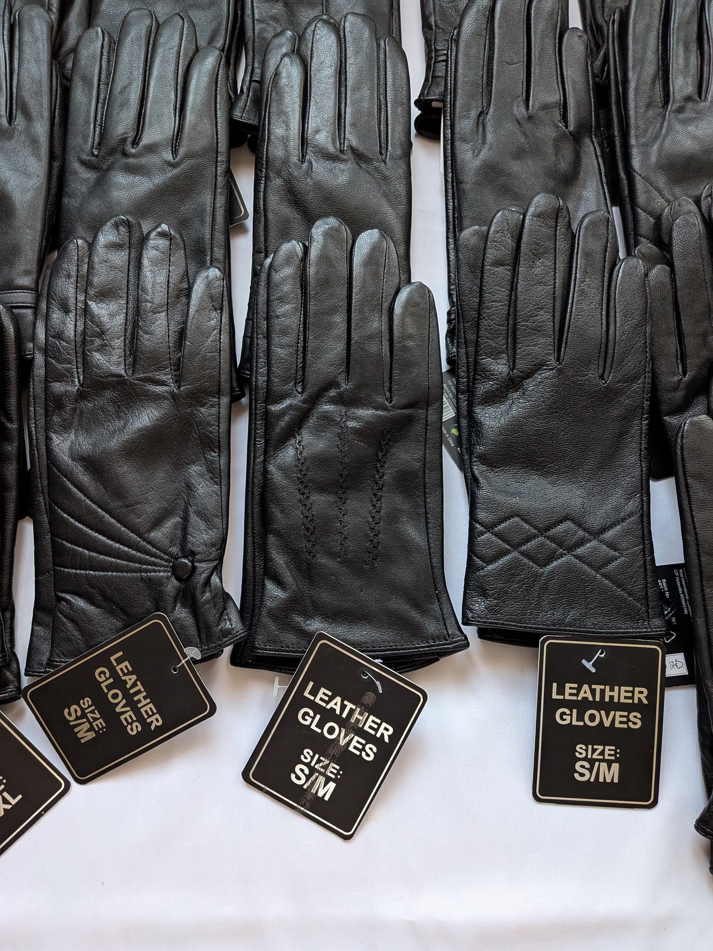34 Gants en cuir noir intérieur fourrer polaire Femme / Homme