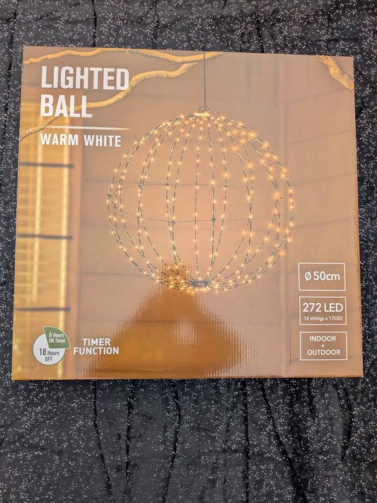 Boule XL diamètre 50 cm lumineuse 256 LED – Boule décorative scintillantes