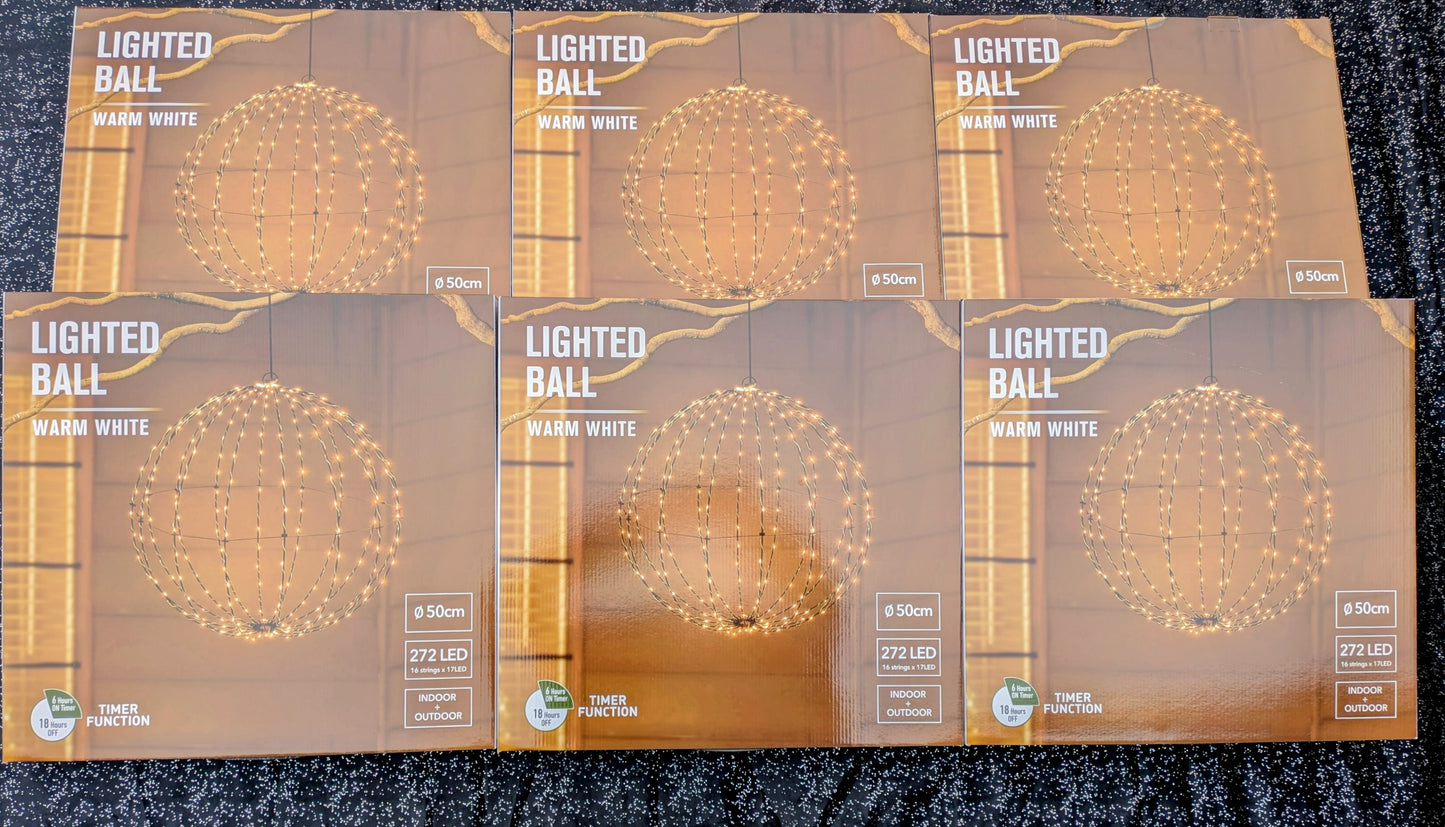 6 Guirlandes / Boules 256 Led lumineuse