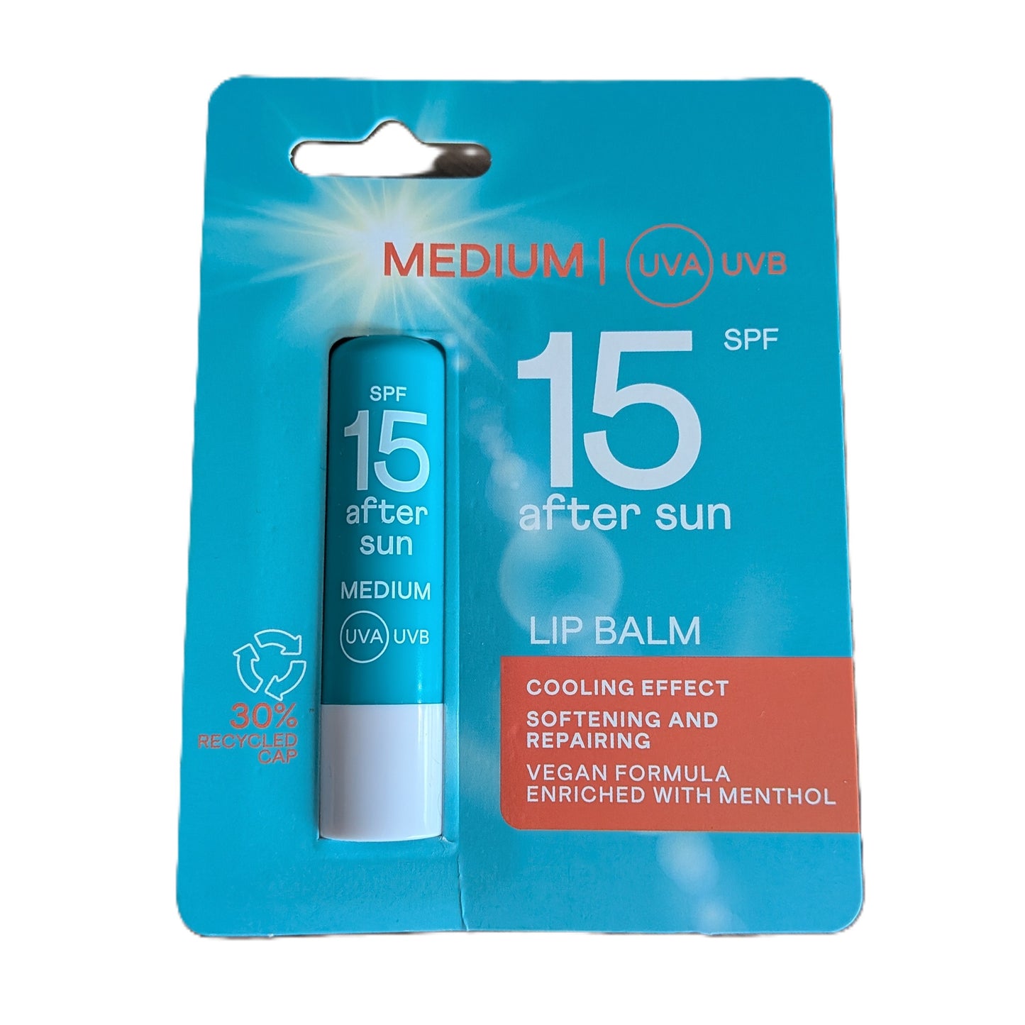 Baume à lèvres SPF 15 réparateur, protège, après soleil végane.