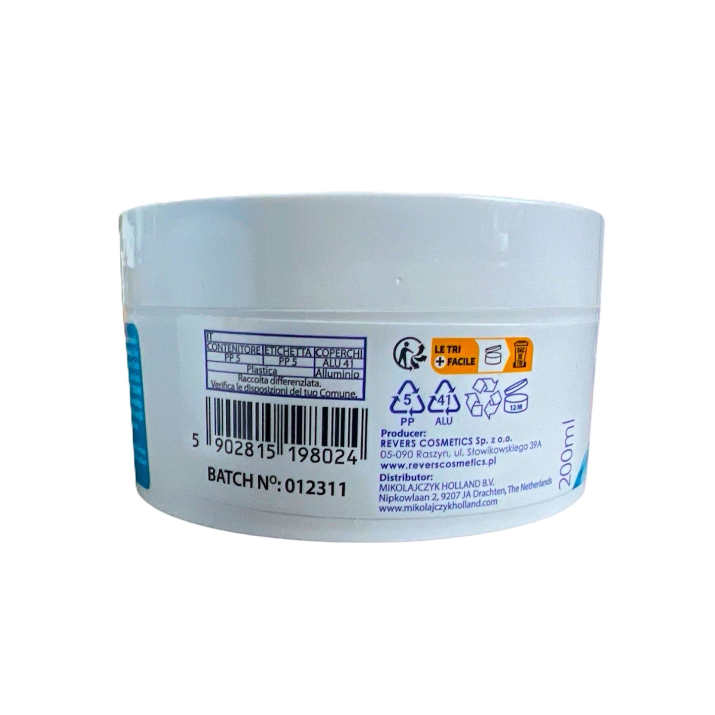 Crème mains et ongles à la glycérine, régénérante et hydratante, 200 ml Vegan 96 % Ingrédient Naturel