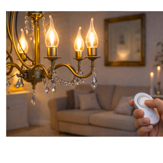 Ampoule incandescent flamme coupe LSC vent E14 7W blanc chaud Dimmable