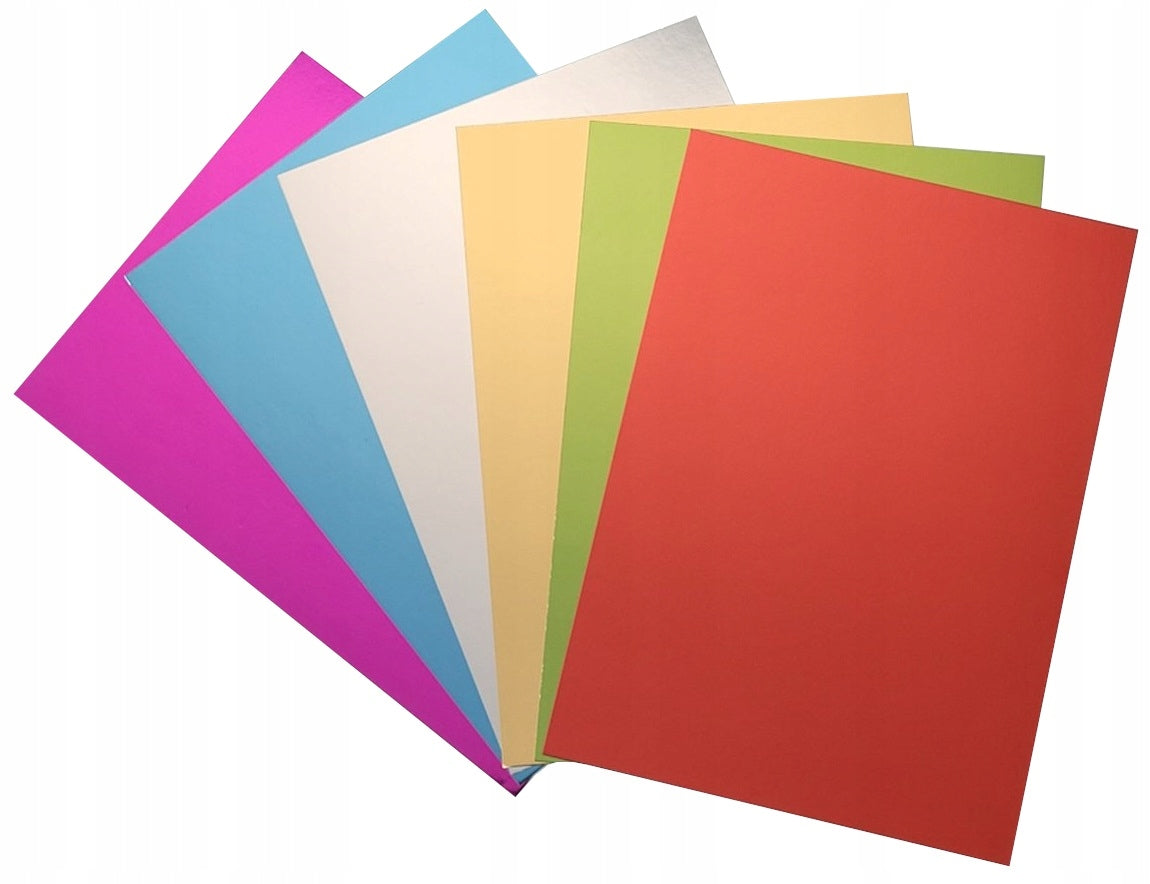 Lot de 10 Paquets de 15 feuilles miroir décoratif brillant coloré A4 loisirs créatif ( 0.50 cts / pcs )