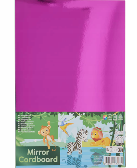 Lot de 10 Paquets de 15 feuilles miroir décoratif brillant coloré A4 loisirs créatif ( 0.50 cts / pcs )