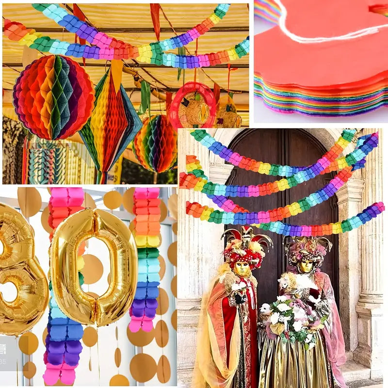 Lot de 20 Guirlandes de papier multicolores réutilisable Plusieurs formes ( 0.50 cts / pcs )