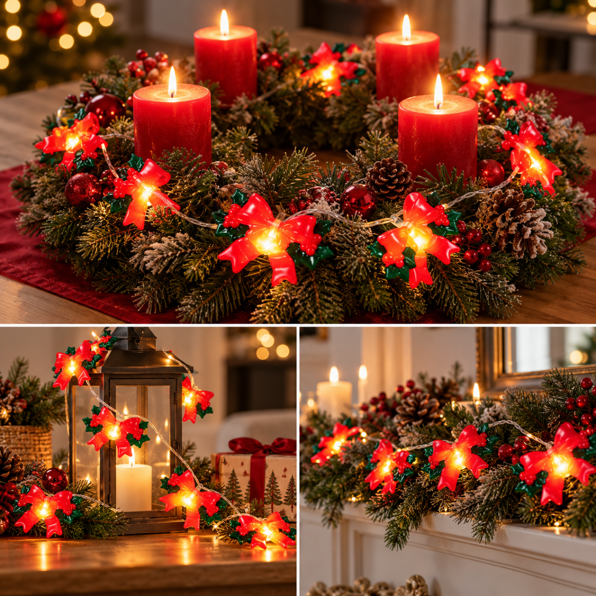28 Boites de Guirlande lumineuse décorative LED Noël – 10 LED Fonctionne à piles