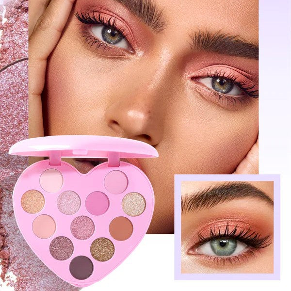 Palette d'ombres à paupières en forme de cœur Vegan 12 x 1.2 g