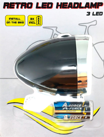 Phare Avant de Vélo Rétro à LED – Éclairage Puissant et Style Vintage