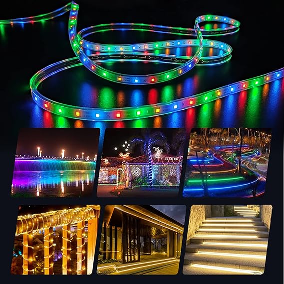 Lot de 6 Ruban LED avec télécommande solaire extérieur RGB 5m étanche ( 5.83 euro / pcs )