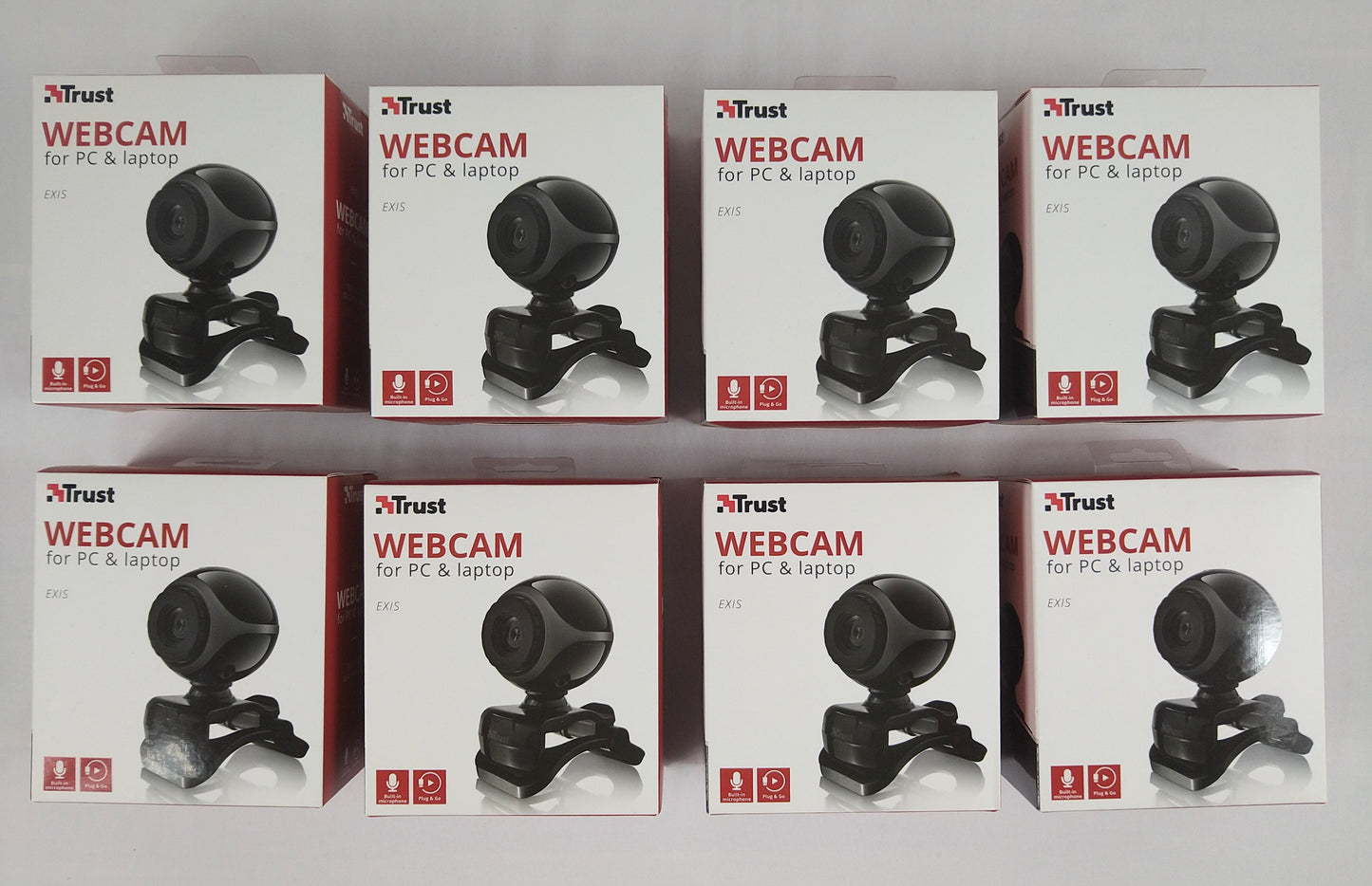 Lot de 8 Webcam Trust avec micro intègre ( 3.12 e /pcs )