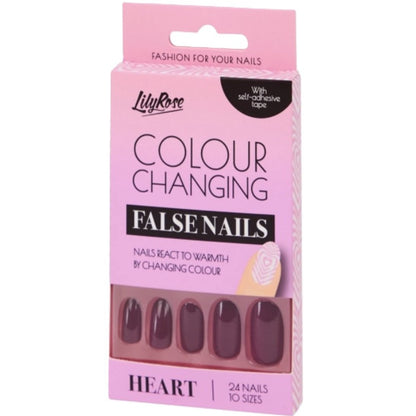 Boite de 24 Faux Ongles à couleurs changeante