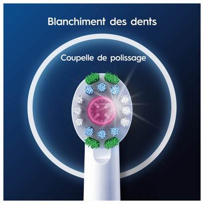 2 Brossettes de remplacement pour Brosse à dents électrique Oral-B 3D White Braun