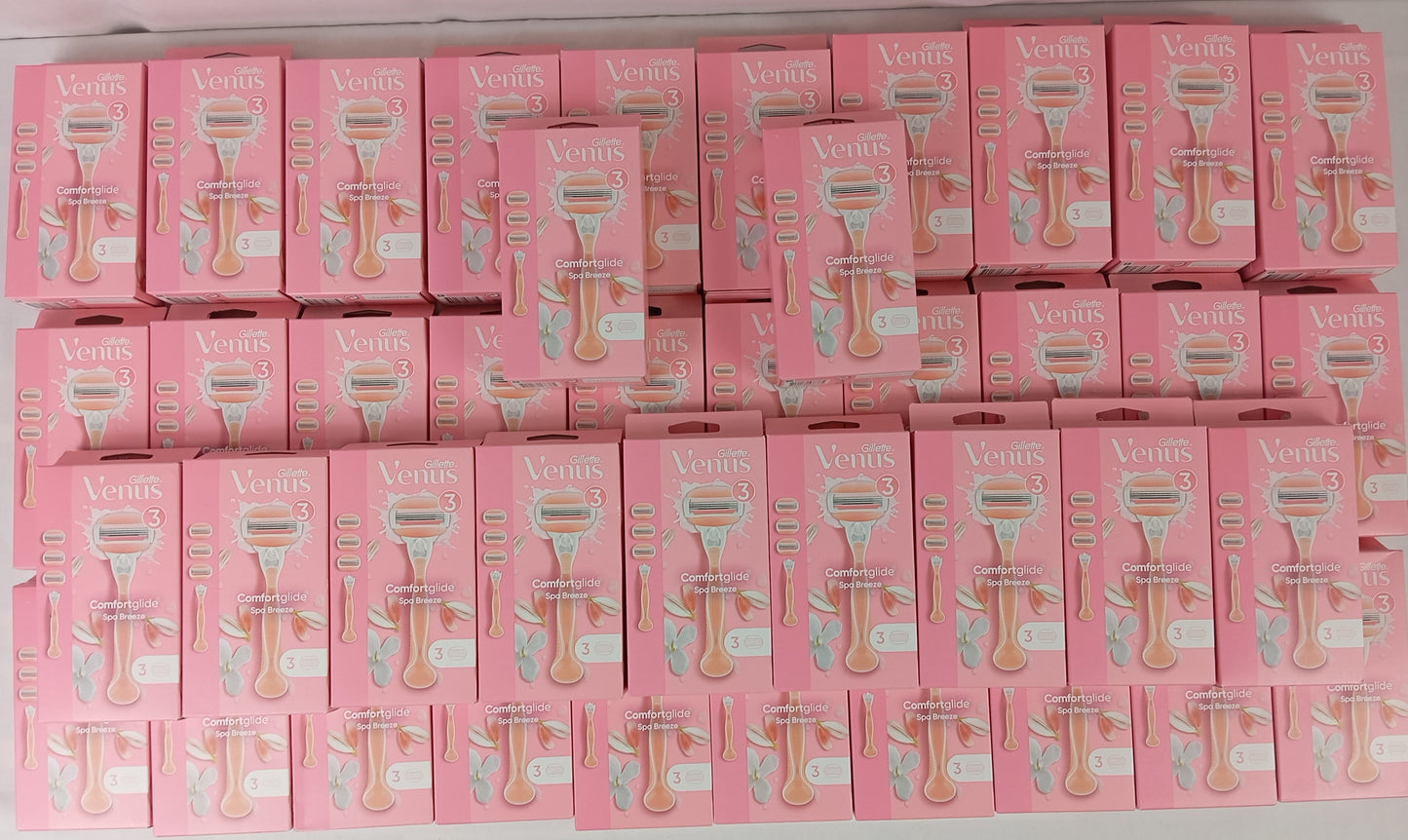 Lot 41 Boites de Rasoir Gillette Venus Avec 3 têtes de rasage Confort glide Spa Breeze ( 1.95 euro / pcs )