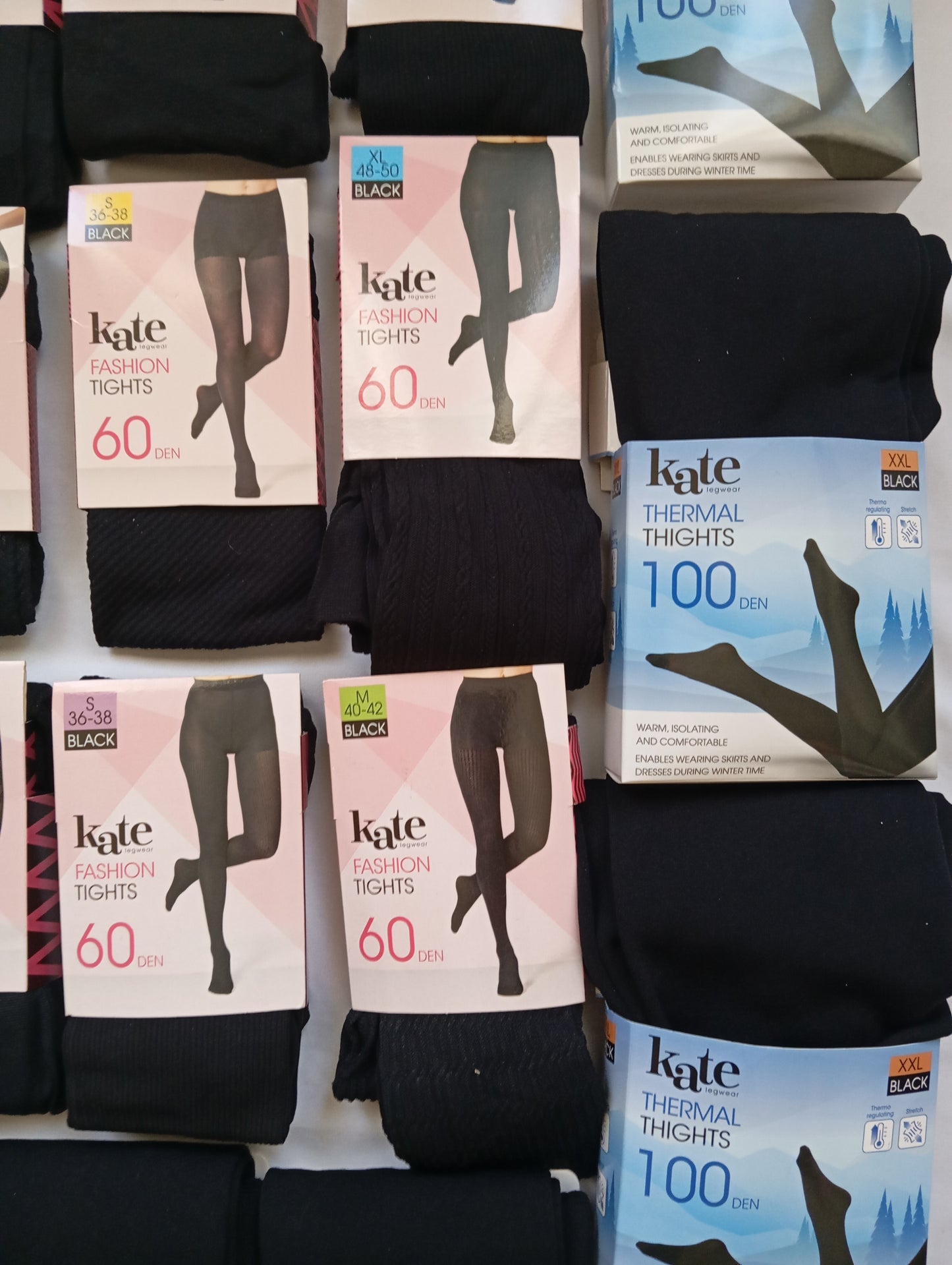 Lot de 61 Collants / LEGGINGS THERMIQUES 100 DEN OPAQUE NOIR