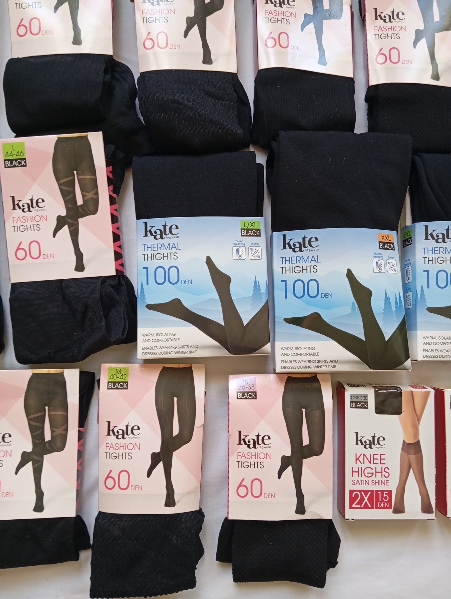 Lot de 61 Collants / LEGGINGS THERMIQUES 100 DEN OPAQUE NOIR