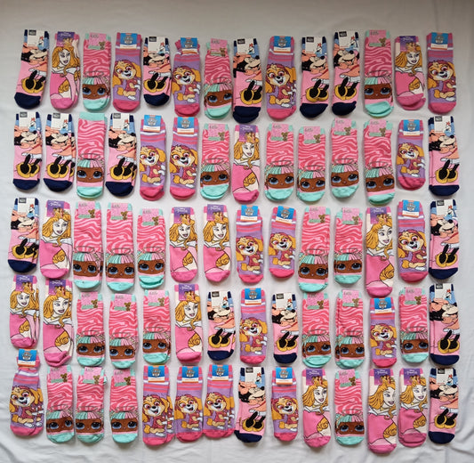 Lot de 70 Paires de chaussettes intérieur antidérapant fille Disney / L.O.L SURPRISE / Paw Patrol