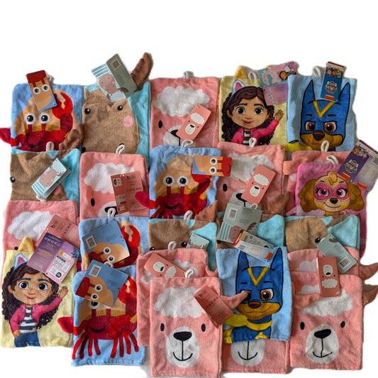 24 Gants de toilette Enfants 20 x 15 cm 100 % Coton -  GABBY'S DOLLHOUSE - Paw Patrol