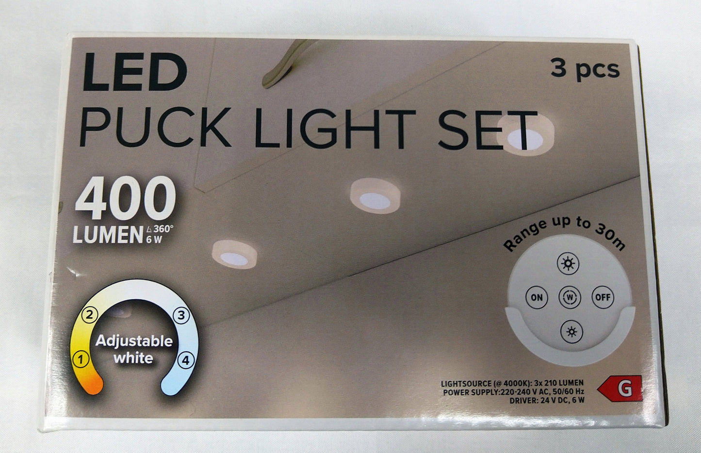 Lot de 10 packs de 3 spots Led avec télécommande ( 3.5 euro / pcs )