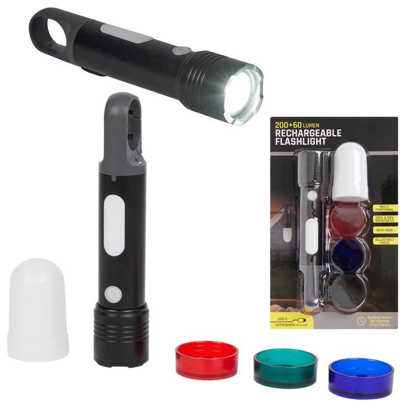 Lampe de poche rechargeable 200 + 60 lumens