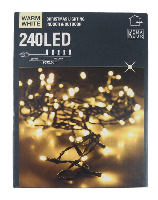 Guirlande Électrique 240 LED Blanche 2 m – Intérieur / Extérieur, Éclairage Festif et Élégant