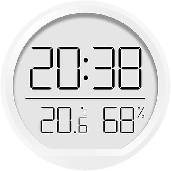 Thermomètre d'intérieur Rond Blanc avec hygromètre et horloge