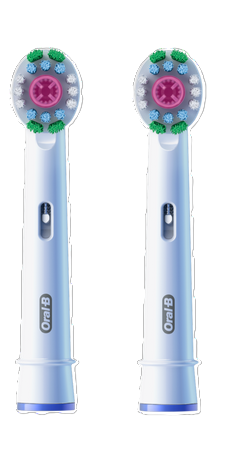 2 Brossettes de remplacement pour Brosse à dents électrique Oral-B 3D White Braun