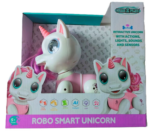 Licorne interactive avec actions / lumières / son / capteurs