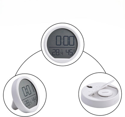 Thermomètre d'intérieur Rond Blanc avec hygromètre et horloge