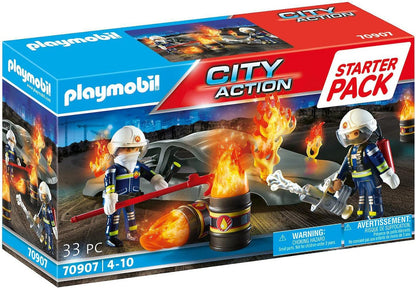 Playmobil 70907 Starter Pack Pompiers et Incendie - City Action 33 Pièces