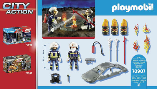 Playmobil 70907 Starter Pack Pompiers et Incendie - City Action 33 Pièces
