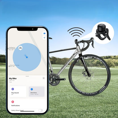 Sonnette de vélo connectée. Avec traceur GPS et batterie