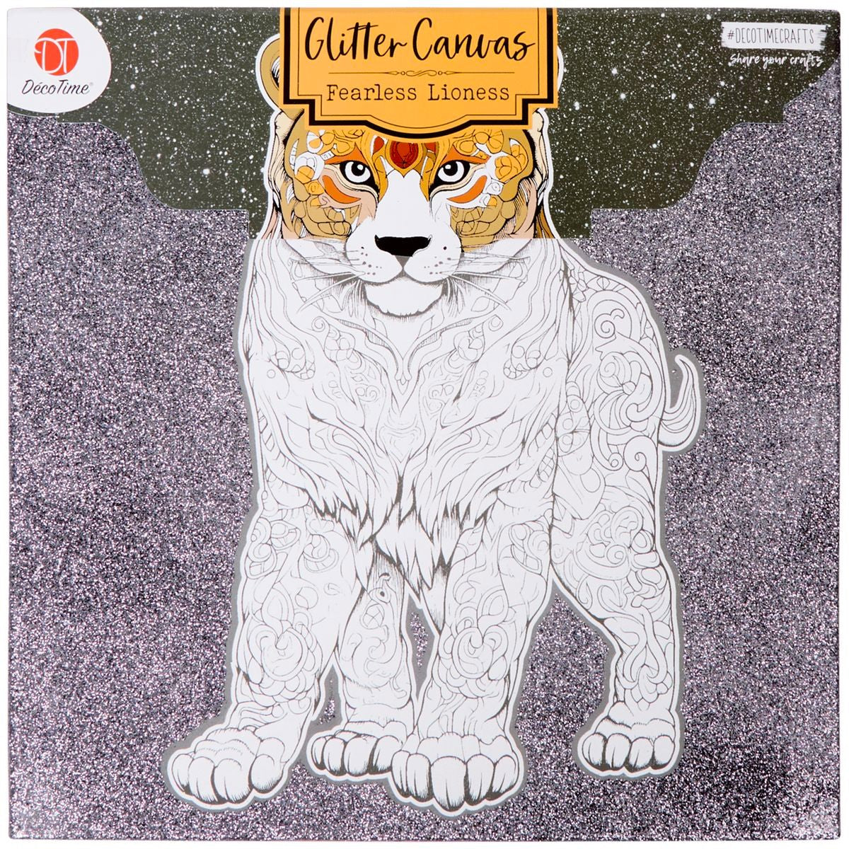 Lot de 5 Toiles à colorier pailletée 29 x 29 cm