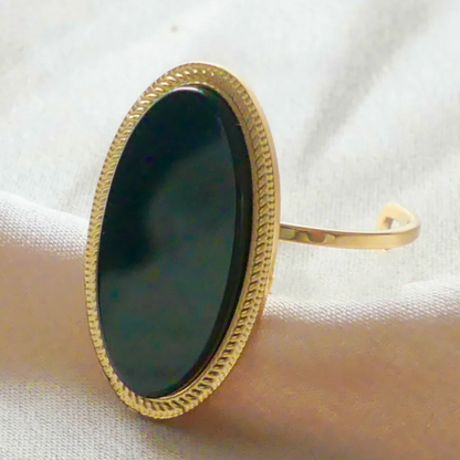 20 Bagues en Acier Inoxydable avec Pierre Ajustable Dorée