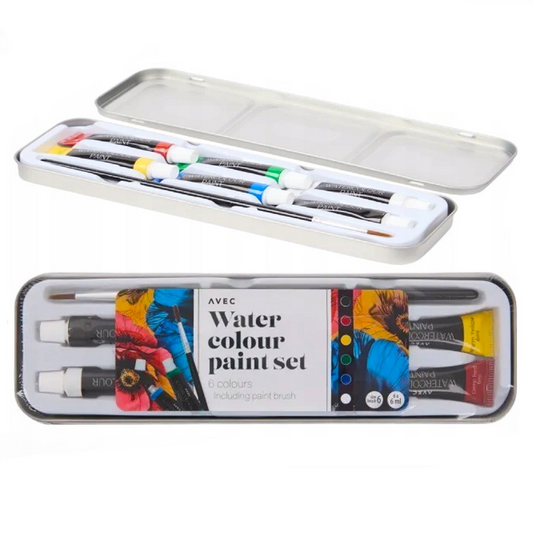 Coffret aquarelle 6 couleurs, pinceaux inclus