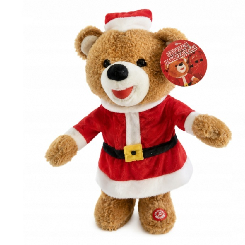 9 Ours en peluche Père Noël Garçon chantant et dansant, décoration de Noël de 34 cm