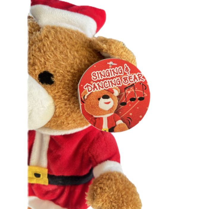 9 Ours en peluche Père Noël Garçon chantant et dansant, décoration de Noël de 34 cm